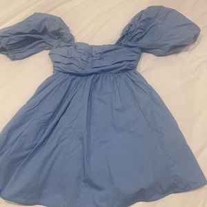 Abercrombie blue puff sleeve babydoll dress